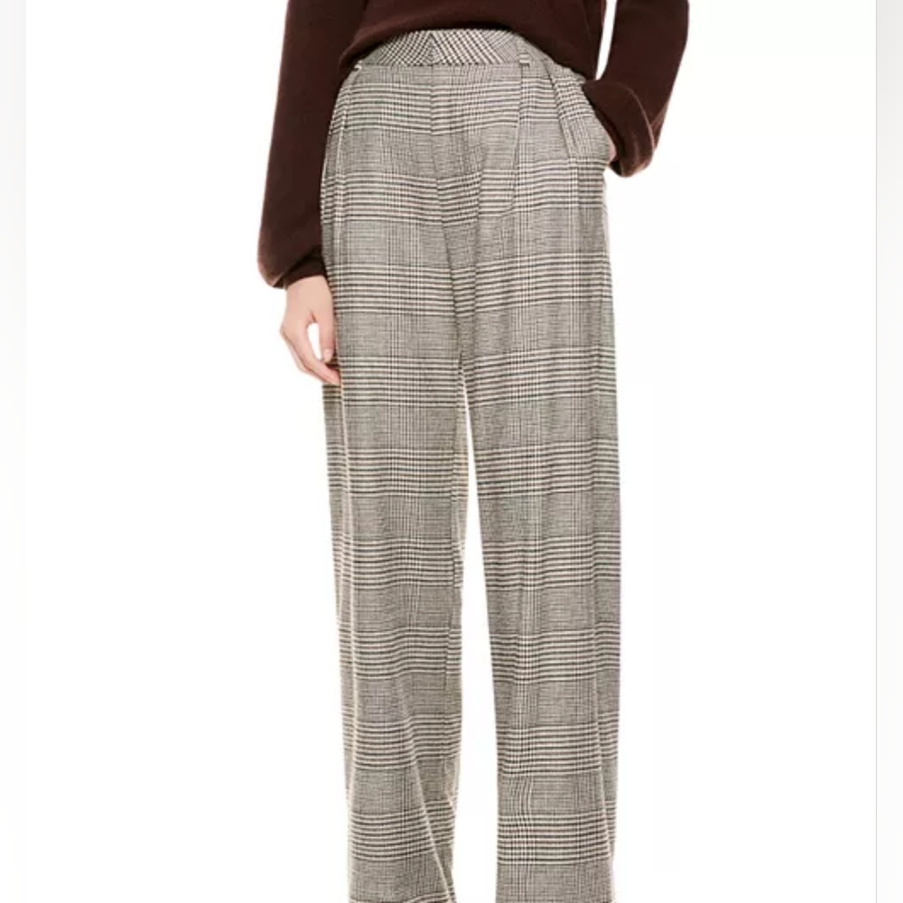 Alice and Olivia Plaid Wide-Leg Crop Pants Size 12